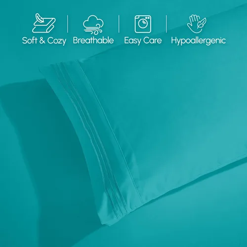 Miniatura 8 de Elegant Comfort Lujoso juego de ropa de cama suave y acogedor de 6 piezas estilo egipcio, calidad prémium hotelera, 1500 hilos, resistente a