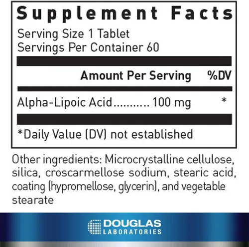 Miniatura 2 de Douglas Laboratories Ácido alfa-lipoico Apoya las funciones metabólicas y antioxidantes 60 tabletas