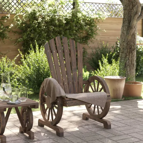 Miniatura 4 de Garden Adirondack Chair, Burnt Solid Fir Wood, Weather-Resistant Outdoor Patio Furniture, Ergonomic Design for Deck, Balcony, Lawn