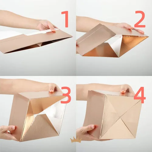 Miniatura 8 de PACKQUEEN Cajas de regalo de Navidad color dorado champán, paquete de 10 unidades de 6 x 6 x 4 pulgadas, cajas de regalo pequeñas con tapas, cajas
