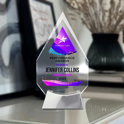 Miniatura 9 de Placa de vidrio personalizada de 9 1/4 pulgadas para premios y trofeos, premio personalizado para empleado del mes, regalo de jubilación, liderazgo
