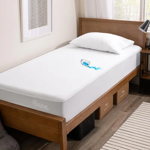 Miniatura 16 de Bare Home Protector de colchón acolchado impermeable Twin – Almohadilla de colchón refrescante – Protege contra derrames – Fácil lavado – Funda