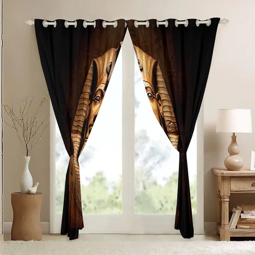 Miniatura 5 de Erosebridal Cortinas de ventana del faraón egipcio, tribu del antiguo Egipto exótico, pirámides egipcias, cortinas decorativas para dormitorio, sala