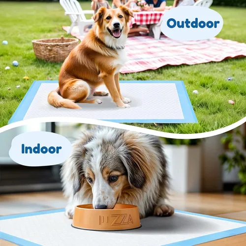 Miniatura 5 de Almohadilla de entrenamiento impermeable súper absorbente para perros y cachorros, almohadilla para mascotas, azul (23.6 x 23.6 pulgadas