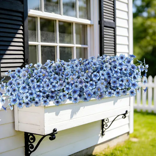 Miniatura 45 de AmyHomie 16 paquetes de flores artificiales de eucalipto negro para exteriores, resistentes a los rayos UV, flores sintéticas que no se decoloran