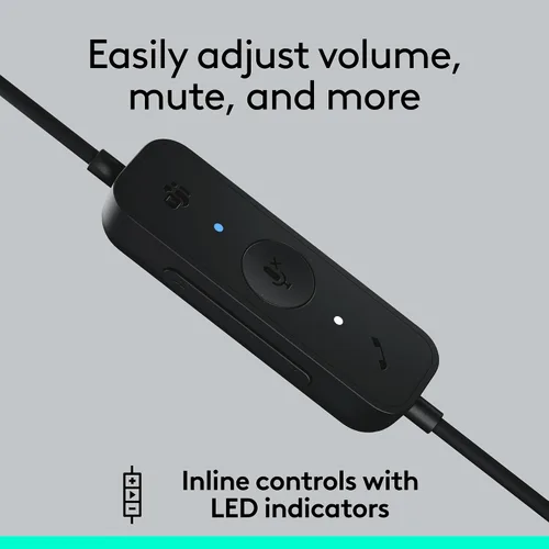 Miniatura 4 de Logitech H570e - Auriculares USB con micrófono para PC y Mac, auriculares con cable USB-A con sonido mono, micrófonos con cancelación de ruido