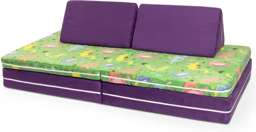 Miniatura 17 de Jaxx Playscape - Imaginativo juego de muebles modulares/sofá - Patrones divertidos para niños (arco iris/rosa)