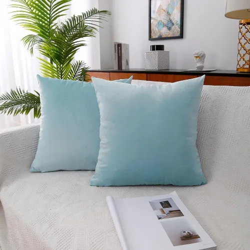 MoonRest - Paquete de 2, Juego de Fundas de Almohada Decorativas de Terciopelo, Acogedoras y Suaves con Cremallera Oculta Color Sólido para Sofá