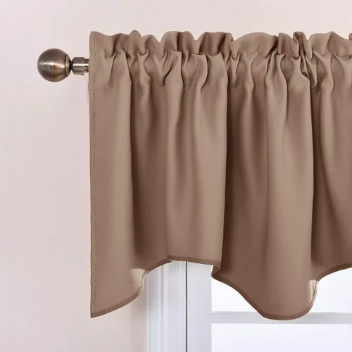 Miniatura 2 de NICETOWN Cortinas opacas cortas con cenefas – 52 pulgadas de ancho x 18 pulgadas de ancho con cenefa de media ventana con bolsillo para barra