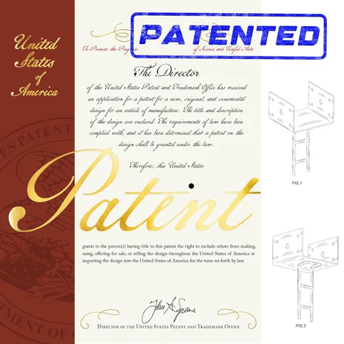 Miniatura 6 de Paquete de 4 anclajes de poste en forma de U, base de poste de 6 x 6 pulgadas para concreto, producto patentado de diseño, calibre 11, 3 mm