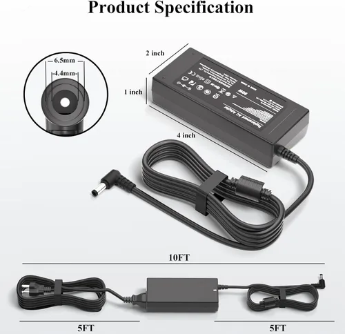 Miniatura 2 de Fuente de alimentación de 19 V CC, compatible con LG Electronics Monitor de 19 pulgadas, 20 pulgadas, 22 pulgadas, 23 pulgadas, 24 pulgadas, 27