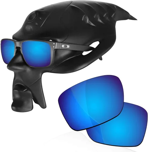 Miniatura 4 de Lentes polarizadas de repuesto para gafas de sol Oakley Holbrook XL OO9417, color negro azabache + rojo lava, azul hielo + plateado GT