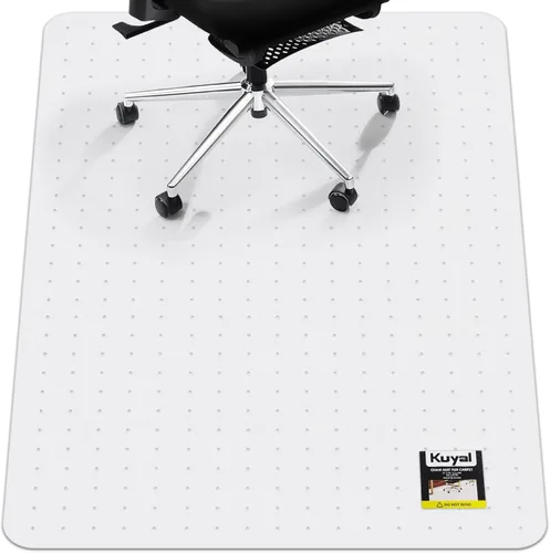 Miniatura 13 de Alfombrilla para Silla de Oficina Kuyal para Alfombra, 32x55 Transparente y Resistente para Silla de Computadora, Protector Bajo Escritorio