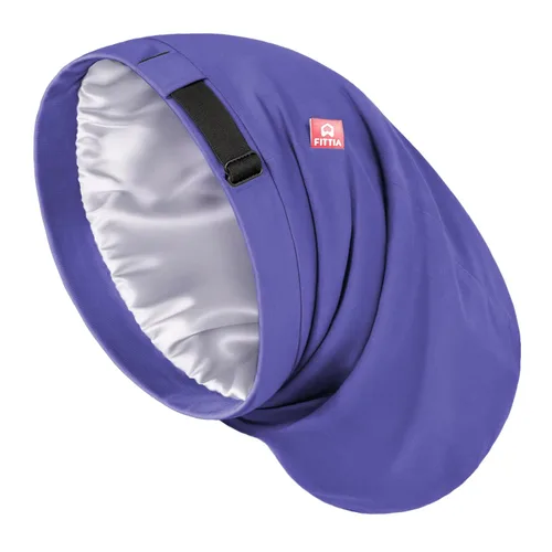 Miniatura 23 de Fittia Cofia de satén para dormir, sedosa sin encrespamiento para el cuidado de rizos, correa ajustable para no deslizarse, gorra para trenzas