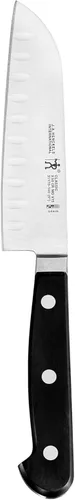 HENCKELS Cuchillo Santoku clásico de 5 pulgadas, diseño alemán informado por más de 100 años de maestría, negro/acero inoxidable