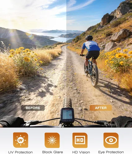 Miniatura 5 de KALIYADI Gafas de sol polarizadas para hombre, lentes de sol polarizadas para ciclismo, gafas de sol deportivas para correr, ciclismo, protección