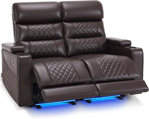 Miniatura 22 de MCombo Sofá Loveseat Eléctrico de 3 Asientos de 76.7'' para Adultos, Asiento de Cine en Casa con Reposacabezas Eléctrico, Certificado FSC, Puertos