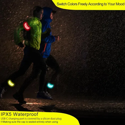 Miniatura 8 de RGB 7 Colors Switchable LED Armband, USB-C Rechargeable, 360° Reflective Running Light for Runners, High Visibility Reflective Running Gear for