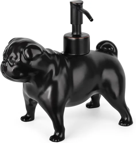 Miniatura 18 de Dispensador con Forma de Bulldog Francés de Jabón/Loción/Desinfectante de Manos Dispensador con Bomba de Cerámica de Acero Inoxidable Bulldog