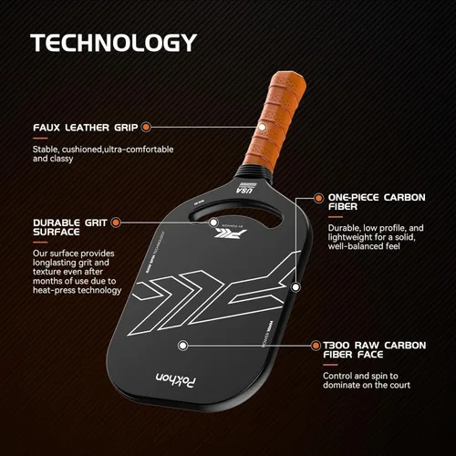Miniatura 3 de Carbon Fiber Pickleball Paddle, Professional Raw Carbon Fiber Pickleball for Power & Control, Polymer Honeycomb Core, USAPA Approved T300 Pickleball