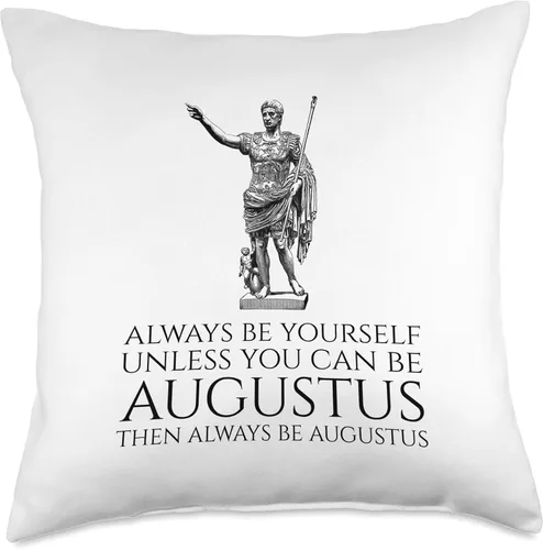 Miniatura 5 de Ancient Rome Emperor Augustus Gifts Ancient Rome-Always Be Yourself A less You Can Be Augustus Throw Pillow (16 x 16 pulgadas), multicolor