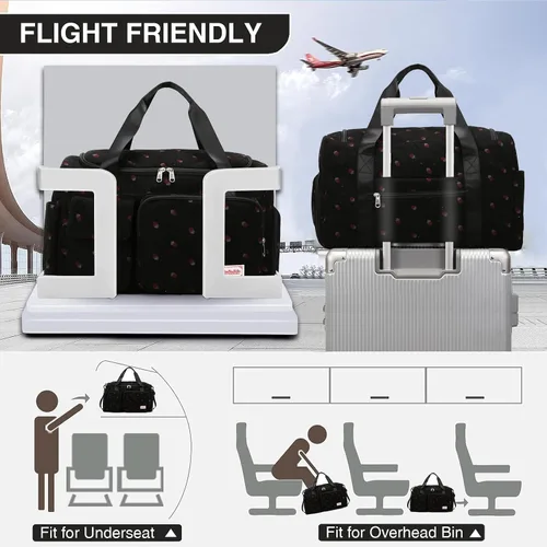 Miniatura 11 de Pequeña bolsa de gimnasio para mujer, bolsa de viaje con compartimento para zapatos
