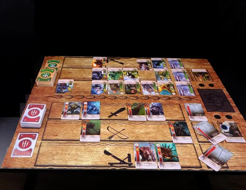 Miniatura 10 de Cartas Gwent (5 mazos, 527 cartas con 12 cartas de regla). Regalo para Navidad Total de 527 cartas más tapete de juego, mapa.