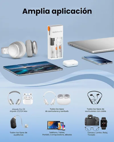 Miniatura 8 de Kit Limpiador para AirPod Pro 20 en 1 4 3 2 1 - Herramienta de Limpieza Multifunción para Auriculares, Teléfono, Laptop, Teclado, Pantalla - Punta