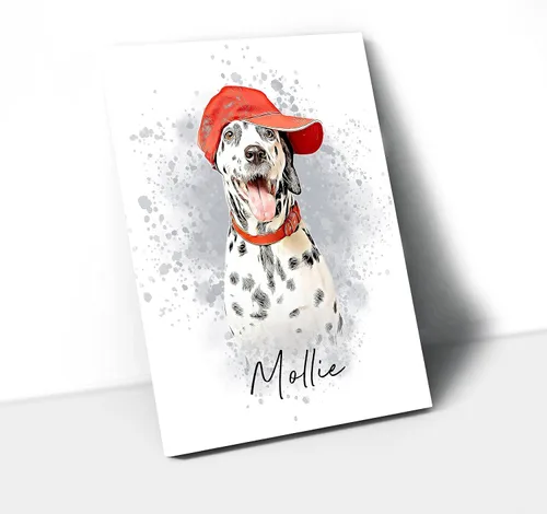 Miniatura 3 de Artsadd Impresión conmemorativa personalizada de retrato de mascotas, regalos artísticos hechos en Estados Unidos, lienzo de memoria personalizado