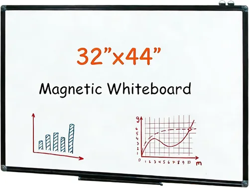 Miniatura 10 de Pizarra blanca de borrado en seco – Pizarra blanca magnética colgante de 24 x 18 pulgadas para pared con marco de aluminio negro para el hogar