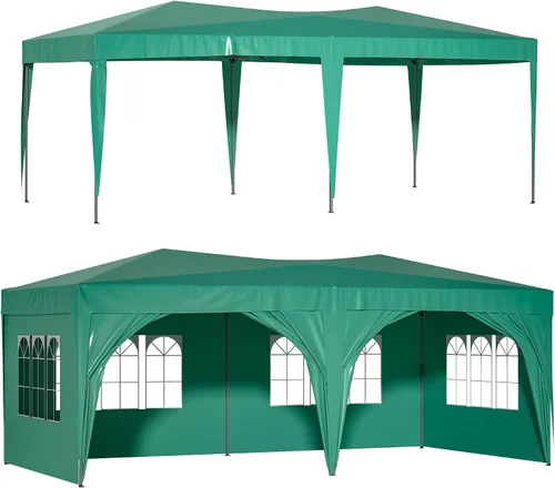 Miniatura 12 de KELRIA Tienda de campaña para exteriores de 10 x 30 pies, tienda de campaña para fiestas, bodas, cumpleaños, con 5 paredes laterales extraíbles