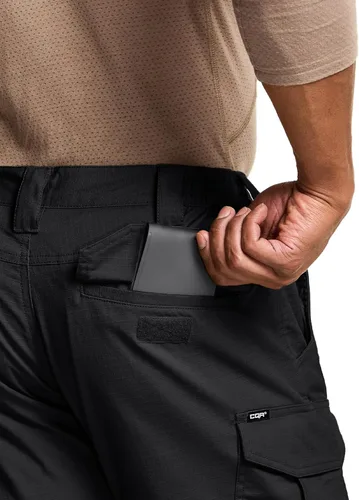 Miniatura 80 de CQR – Pantalones tácticos elásticos tipo cargo para hombre, resistentes al agua, de tela ripstop (antidesgarros), ligeros, ideales para uso diario