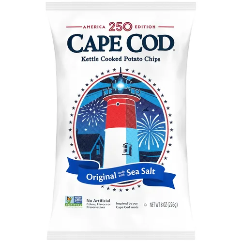 Cape Cod Papas fritas, papas fritas cocidas en hervidor original, 8 onzas