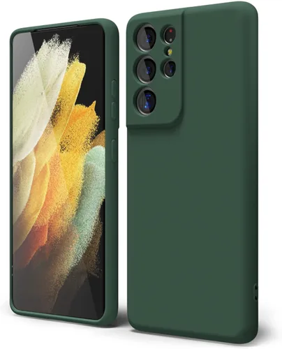 Miniatura 366 de oakxco Funda para teléfono Samsung Galaxy S21 Ultra con agarre de silicona líquida, bonita funda delgada y delgada de goma suave de TPU lisa