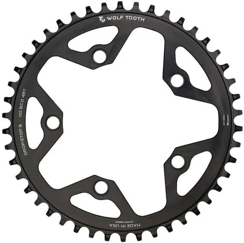 Wolf Tooth 110 BCD Gravel/CX/Platos de bicicleta de carretera (46 dientes, parada de caída B) | bike-chainrings-and-accessories