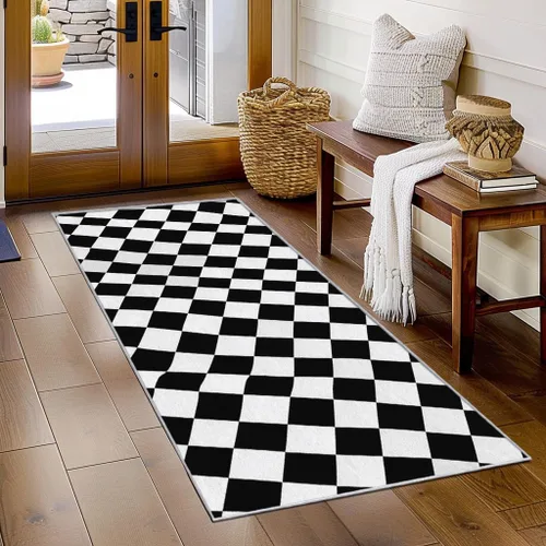 Miniatura 15 de Memphis Runner Rug 2x4 Small - Hallway Runner Rug Retro 80s Funky Geometric Fashion Pattern, Non Slip, Washable, Memphis Home Decor Carpet for