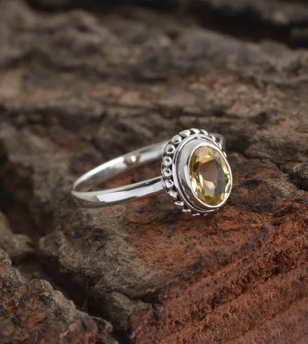Miniatura 10 de 925 Sterling Silver Designer Ring Natural Gemstones & Brilliant Stones Handmade Bohemian Jewelry Healing Crystals Birthday Elegant Promise