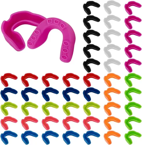 Miniatura 7 de 20 protectores bucales deportivos para chicle para boxeo, baloncesto, fútbol, hockey, karate, baloncesto, rugby, lucha, bandera, karate, fútbol