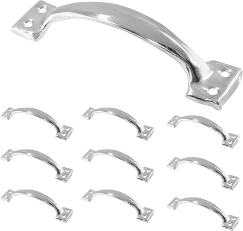 Miniatura 8 de 20 manijas de metal de 4 pulgadas para puerta, manijas de arco grandes, manijas de puerta de granero vintage para muebles, armarios, cocina, cajón