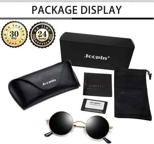 Miniatura 5 de Gafas de sol Joopin polarizadas, estilo Lennon, redondas, gafas de sol estilo hippy redondas para mujer y hombre