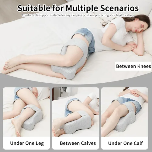Miniatura 2 de Almohada de rodilla de embarazo para personas que duermen de lado con correa, almohada de espuma viscoelástica para piernas para aliviar el dolor