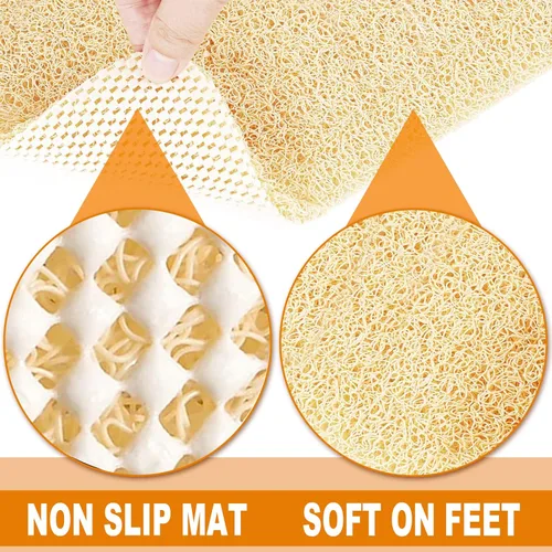 Miniatura 4 de Alfombrillas de ducha antideslizantes para personas mayores, 24x47'' Extra Large Loofah, alfombrillas de baño para ducha, alfombrilla antideslizante