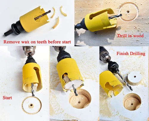 Miniatura 7 de MaxTool 8-1/16" TCT Hole Saw 8.071 in Carburo Punta Holesaw Arbored Pilot Bits Cortar ladrillo asfalto hormigón yeso piedra caliza baldosas madera