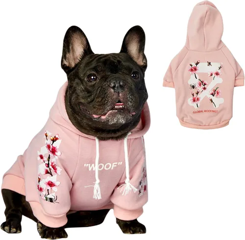Miniatura 17 de ChoChoCho Sudadera con capucha y suéter para perros – Elegante ropa urbana de algodón para gatos y cachorros en gris – S, M, L