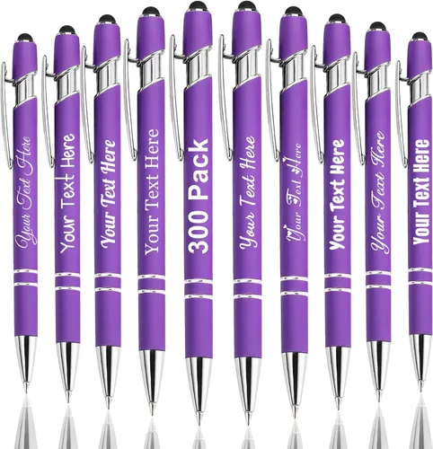 Miniatura 35 de Hasta 300 bolígrafos personalizados a granel con nombre personalizado con grabado gratis, puntas de lápiz capacitivo grabado, bolígrafo