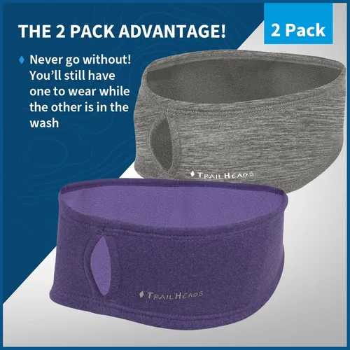 Miniatura 22 de TrailHeads - Diadema para mujer, diseño de cola de caballo, con banda para la oreja que absorbe la humedad, ideal para correr