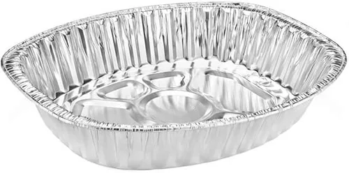 Tostador desechable de aluminio ovalado extra grande sin tapas (10)