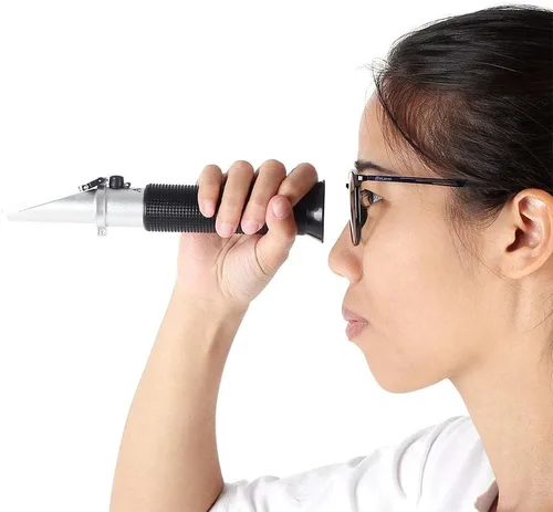 Miniatura 5 de Medidor refractómetro, profesional de mano de alcohol 0-80% prueba refractómetro probador hidrómetro con función de compensación automática