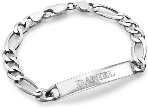 MyNameNecklace Pulsera de identificación Amigo personalizada con inscripciones personalizadas, regalo de joyería para hombres, él, nombres