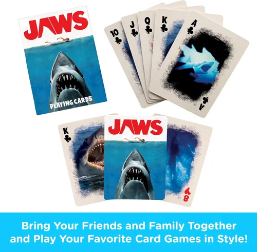 Miniatura 2 de Aquarius Jaws - Juego de cartas de tamaño estándar, baraja temática con 52 diseños únicos de tiburón, regalo de mercancía coleccionable
